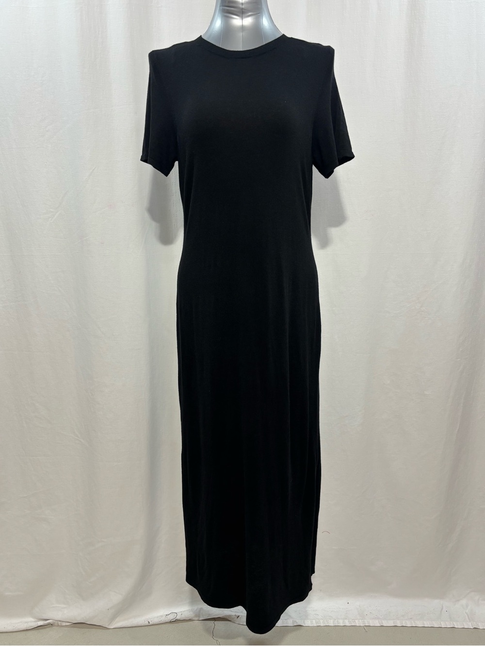 NWT Arach & Cloz Black Crewneck T-Shirt Dress - Short Sleeve Large 482